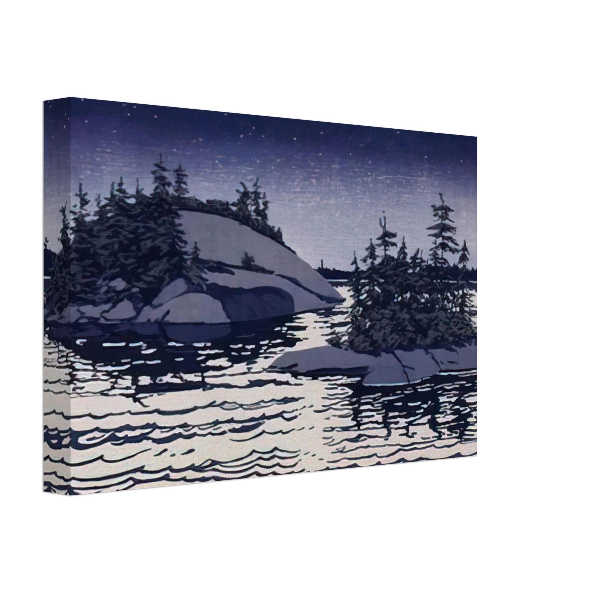 Neil Welliver - Islands Allagash - 1990 Canvas - 40x60 cm / 16x24 inches-canvas