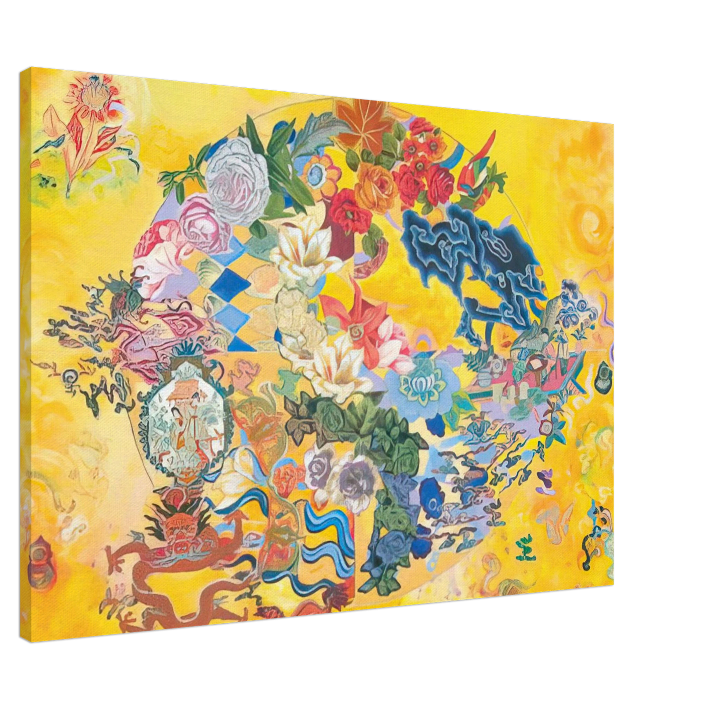 Miriam Schapiro - Asian Rendezvous - PD Pattern and Decoration Canvas - 20x30 cm / 8x12 inches-canvas