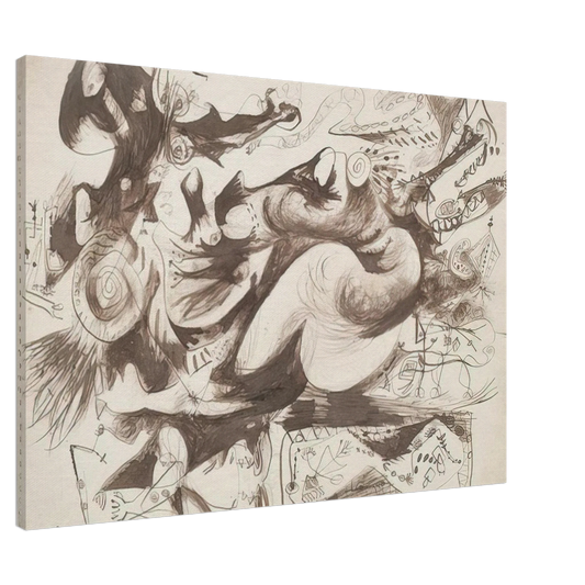 Jackson Pollock - UNTITLED O CONNOR THAW 770 Canvas - 20x30 cm / 8x12 inches-canvas