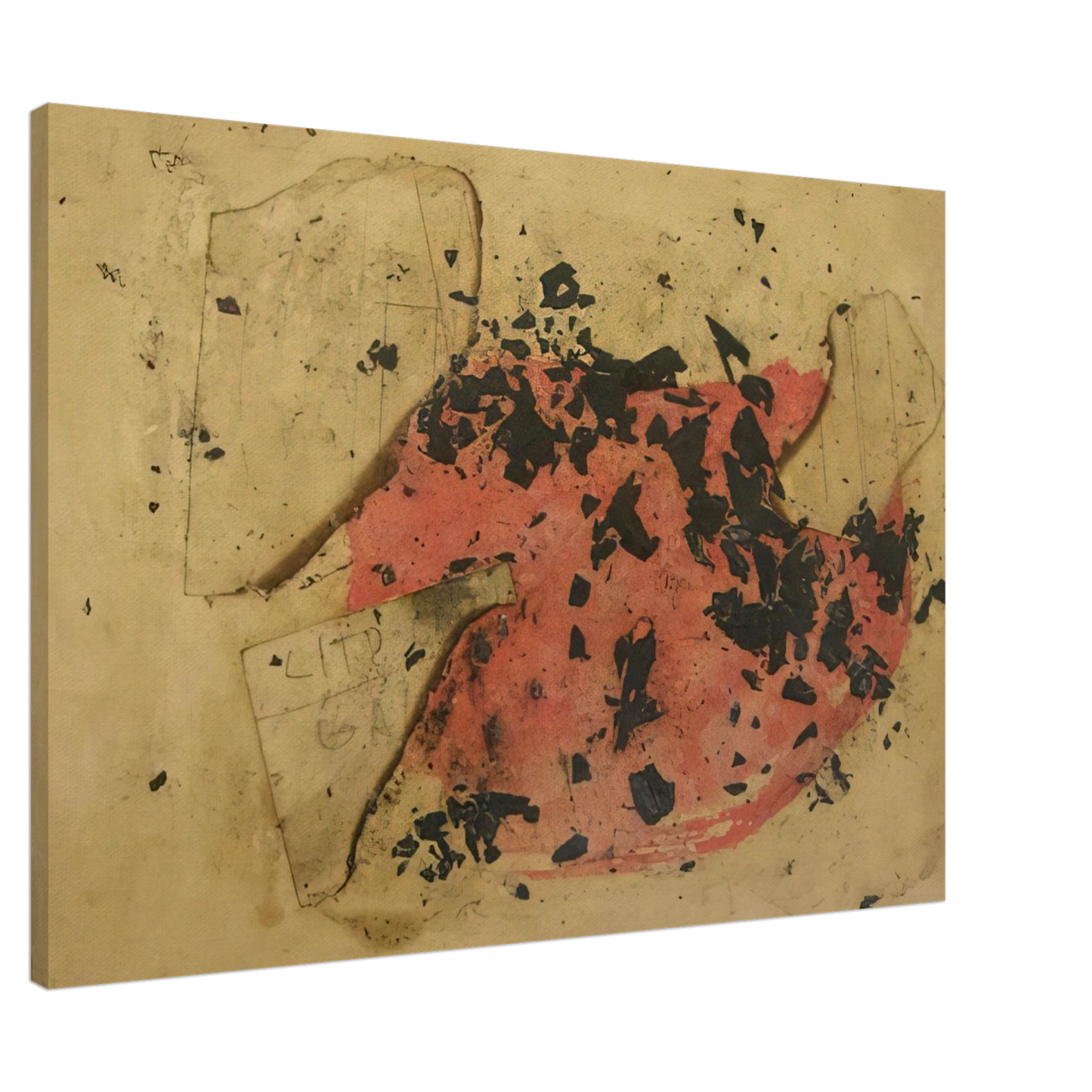 Alberto Burri - Combustione - 1957 Canvas - 20x30 cm / 8x12 inches-canvas