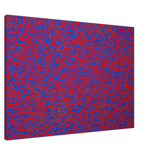 Francois Morellet - Random Distribution of 40,000 Squares Using the Odd and Even Numbers of a Telephone Directory detail - 1971 Canvas - 20x30 cm / 8x12 inches-canvas