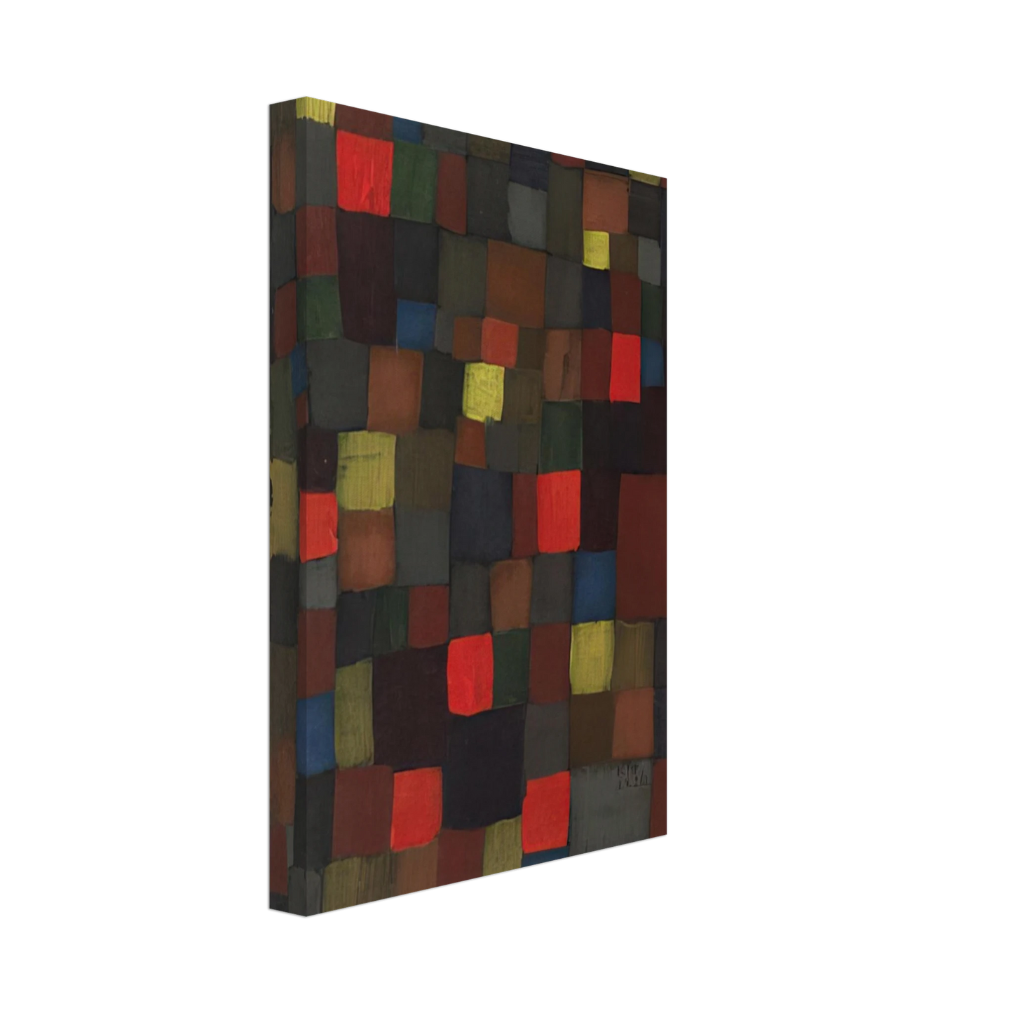 Paul Klee - ABSTRACT COLOUR HARMONY IN SQUARES WITH VERMILLION ACCENTS 1924 Canvas - 40x60 cm / 16x24 inches-canvas