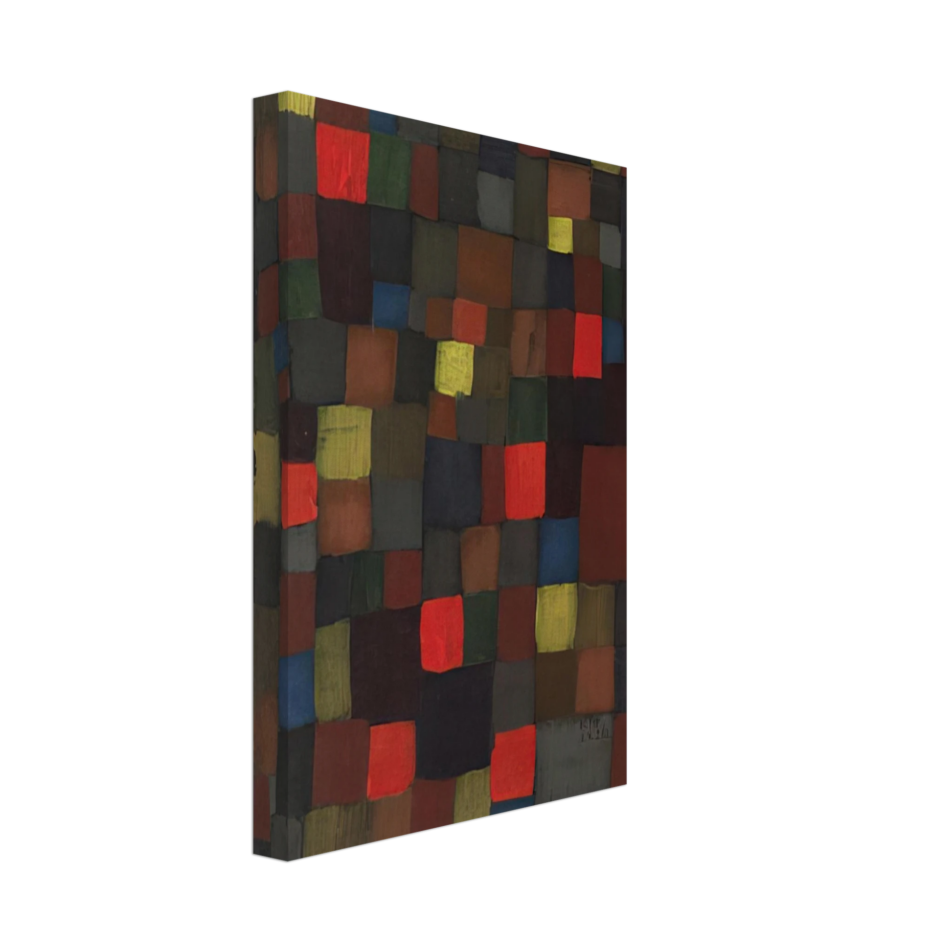 Paul Klee - ABSTRACT COLOUR HARMONY IN SQUARES WITH VERMILLION ACCENTS 1924 Canvas - 40x60 cm / 16x24 inches-canvas