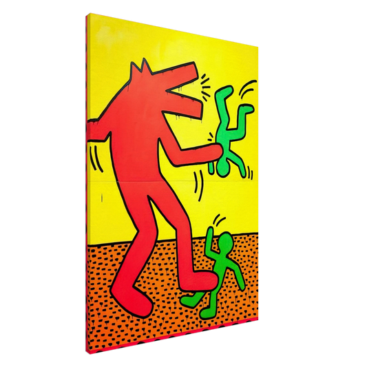 Keith Haring - UNTITLED 1982 1 Canvas - 20x30 cm / 8x12 inches-canvas