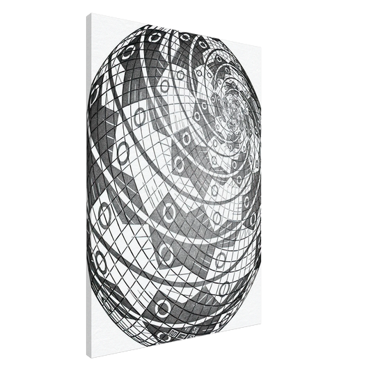 MC Escher - SPHERE SURFACE WITH FISHES Canvas - 20x30 cm / 8x12 inches-canvas