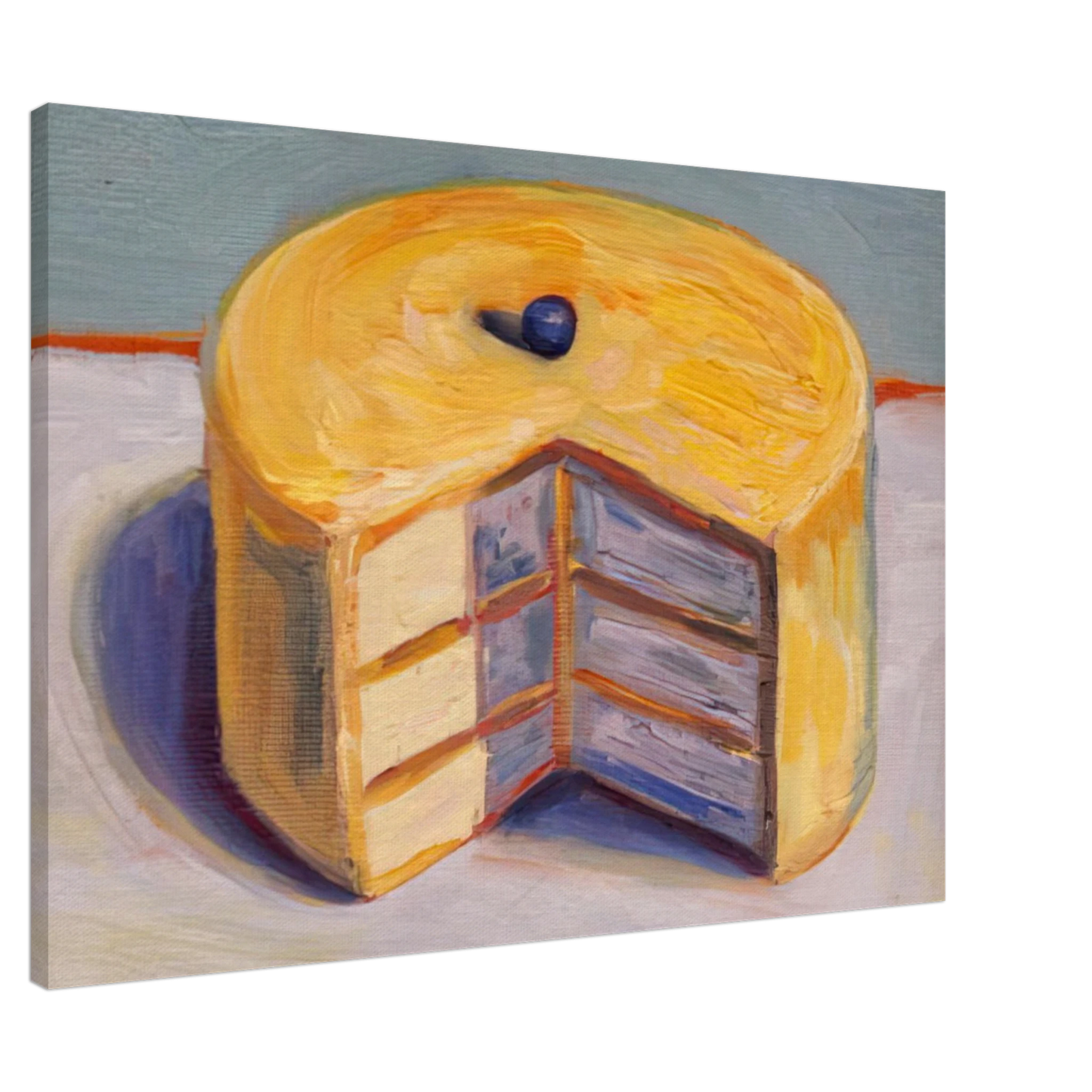 Wayne Thiebaud - Lemon Cake - 1964 Canvas - 20x30 cm / 8x12 inches-canvas