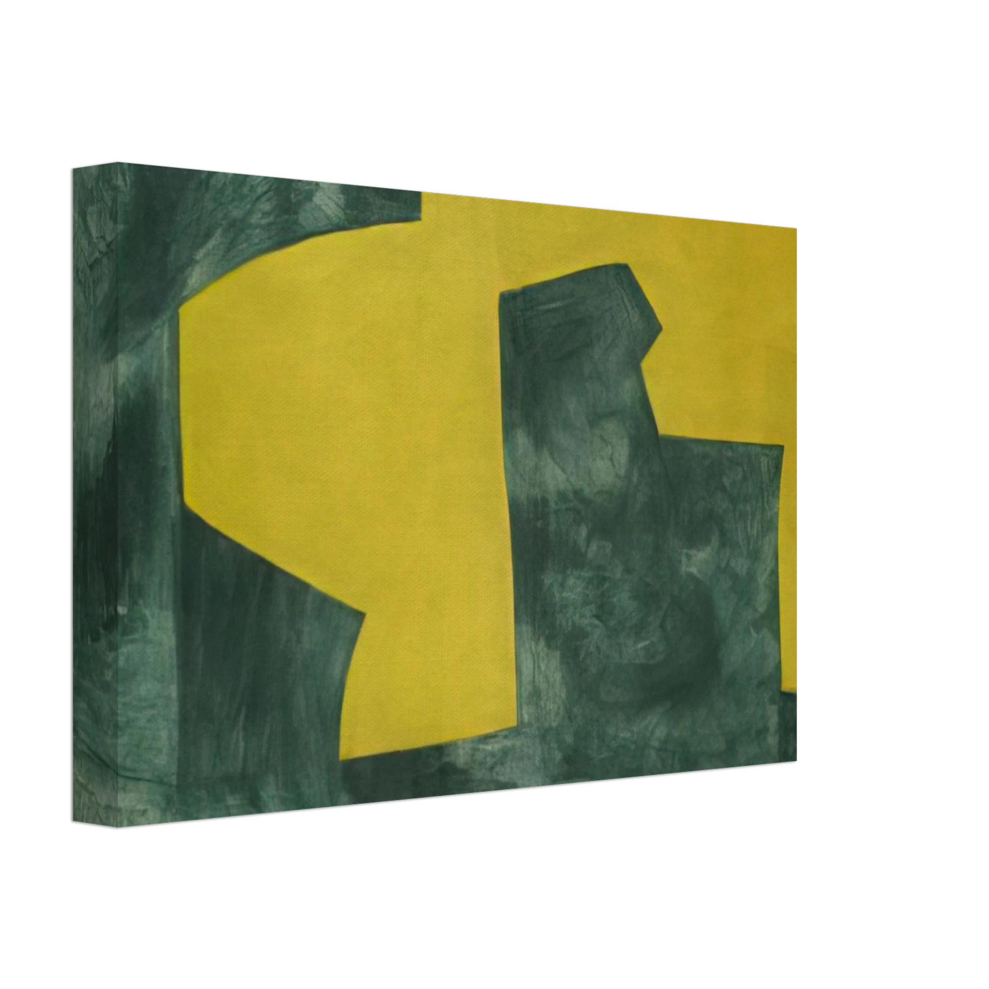 Serge Poliakoff - Composition verte et jaune - 1966 Canvas - 40x60 cm / 16x24 inches-canvas