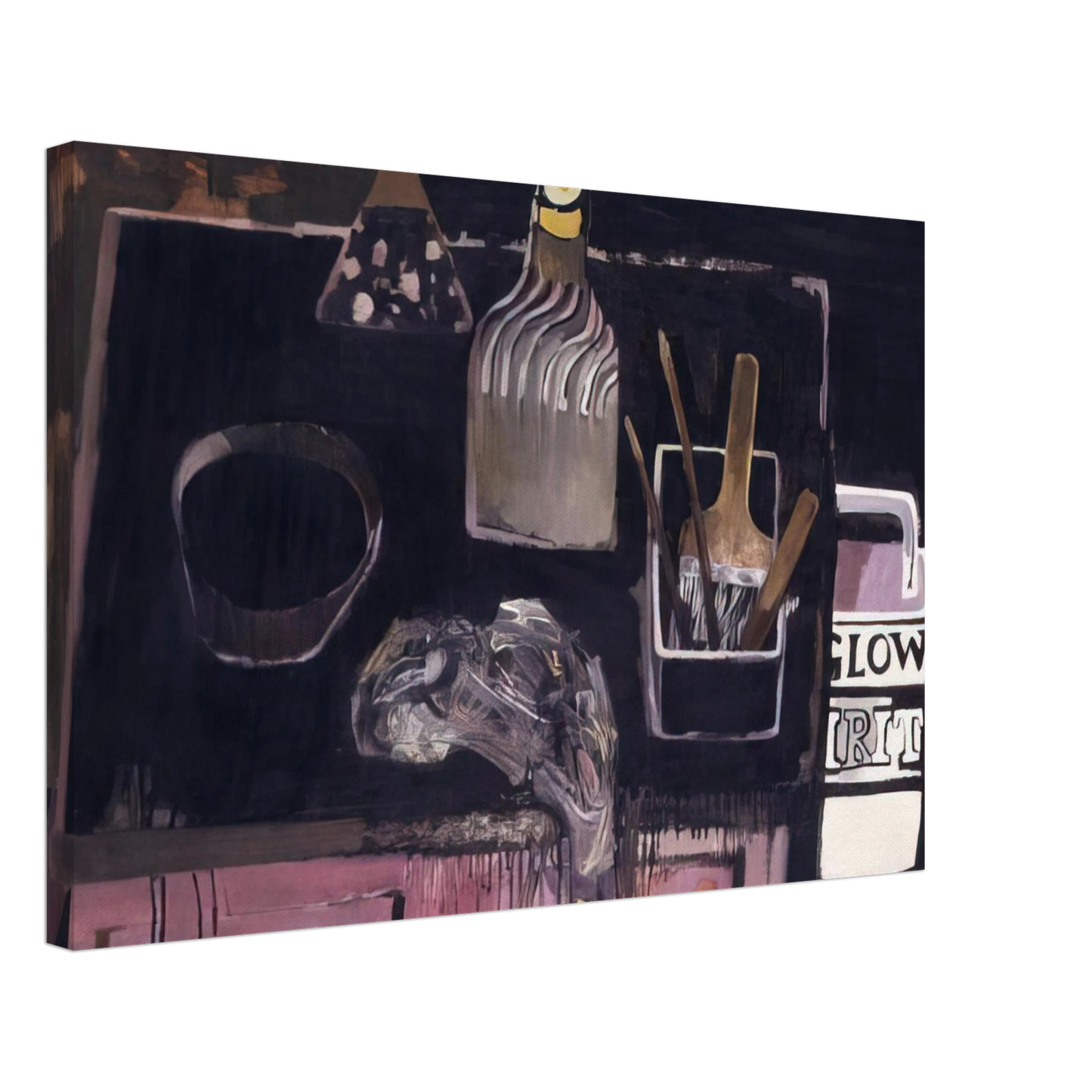 Mary Fedden - The Etching Table - 1971 Canvas - 40x60 cm / 16x24 inches-canvas