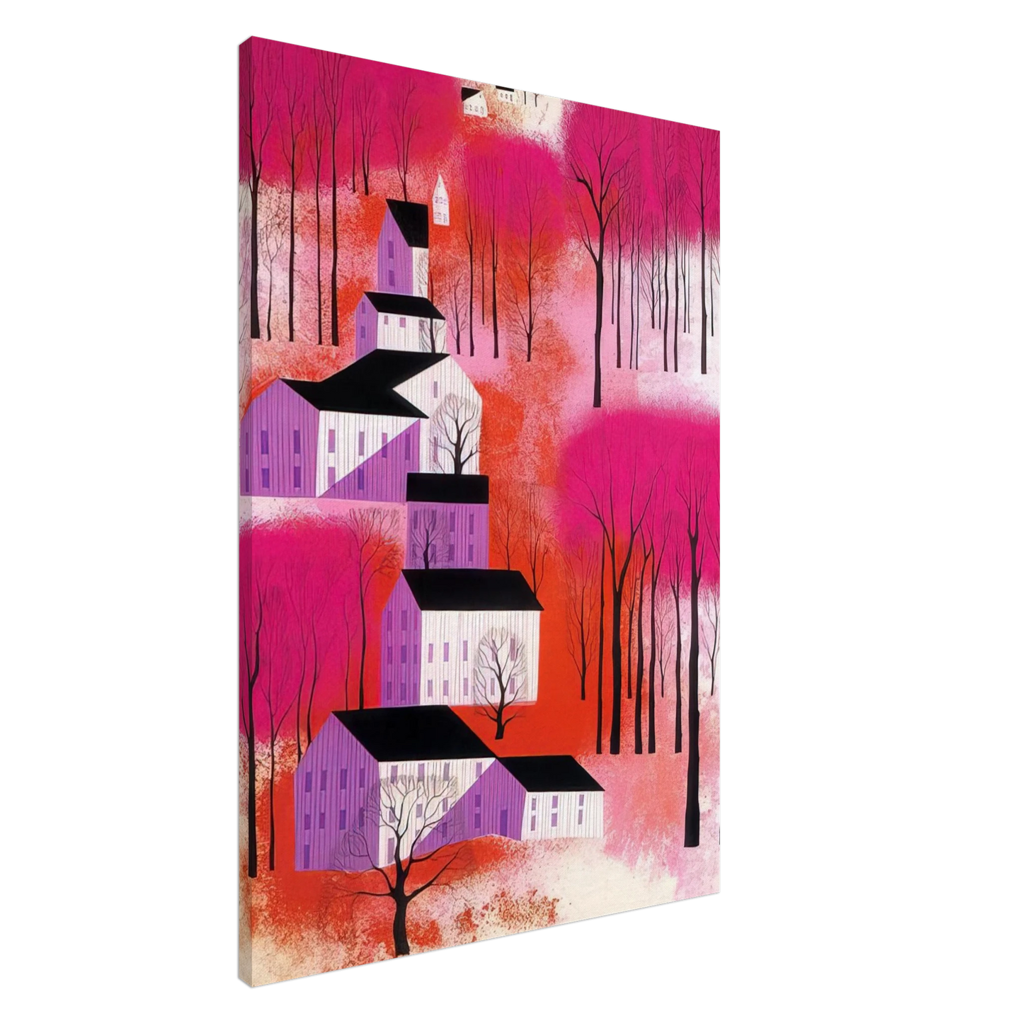 Eyvind Earle - Autumn Sunset Canvas - 20x30 cm / 8x12 inches-canvas