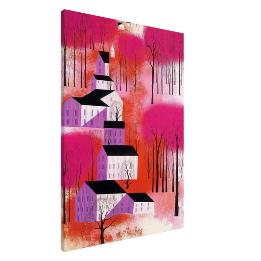 Eyvind Earle - Autumn Sunset Canvas - 20x30 cm / 8x12 inches-canvas