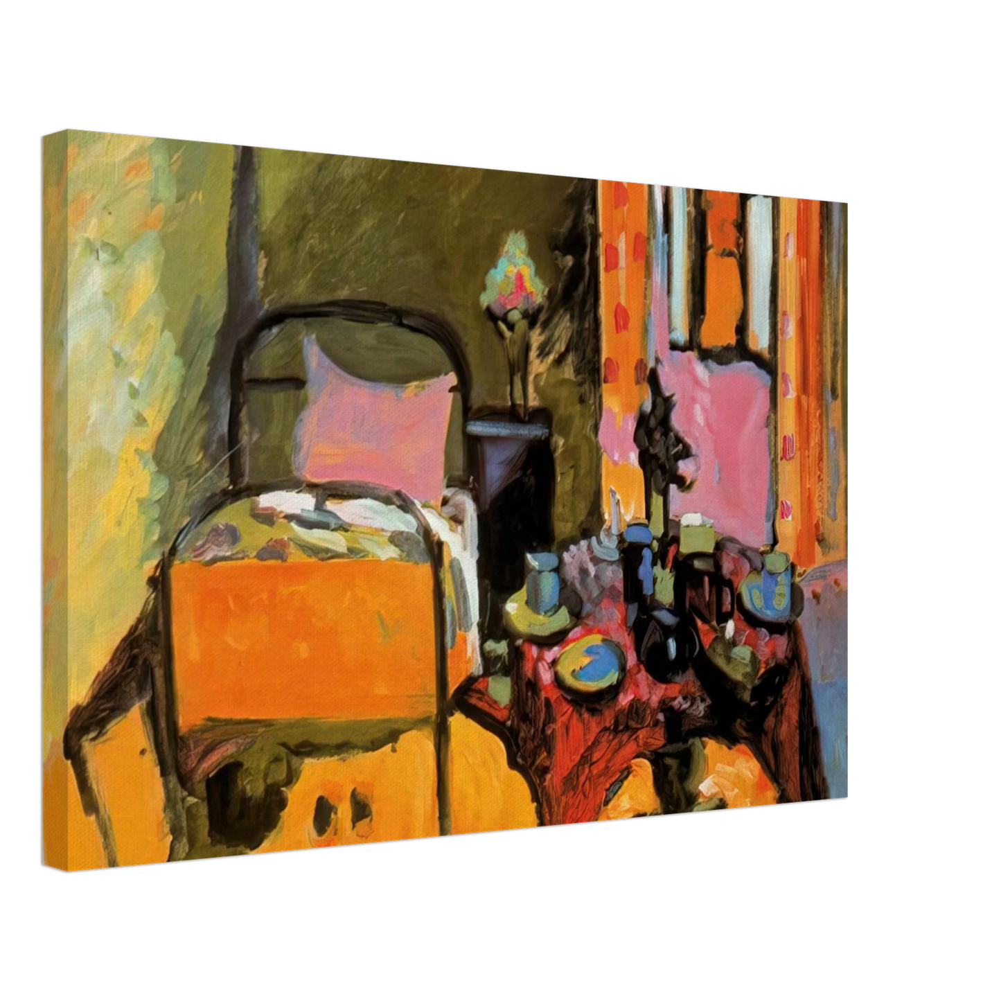 Wassily Kandinsky - BEDROOM IN AINTMILLERSTRASSE 1909 Canvas - 40x60 cm / 16x24 inches-canvas