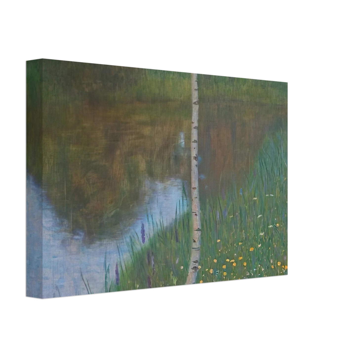 Gustav Klimt - LAKESIDE WITH BIRCH TREES 1901 Canvas - 40x60 cm / 16x24 inches-canvas