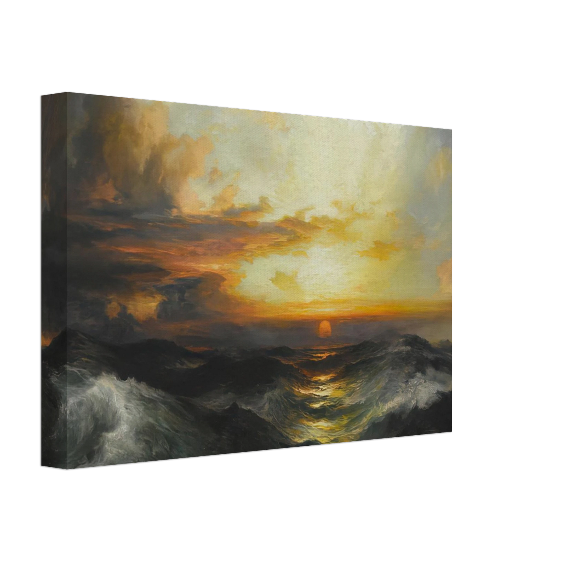 Thomas Moran - Setting Sun at Sea Canvas - 70x100 cm / 28x40 inches-canvas