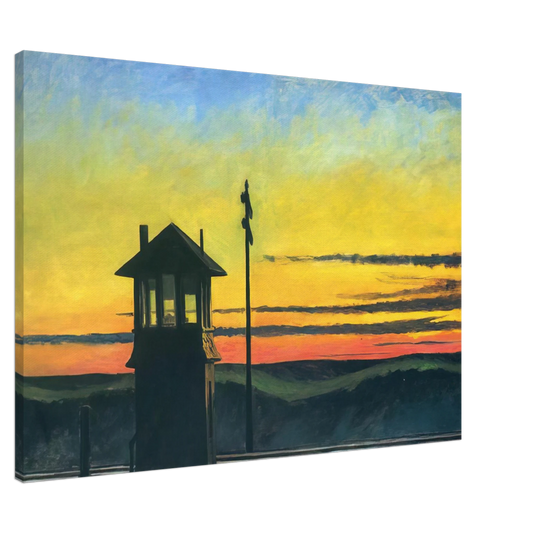 Edward Hopper - Railroad Sunset Canvas - 20x30 cm / 8x12 inches-canvas