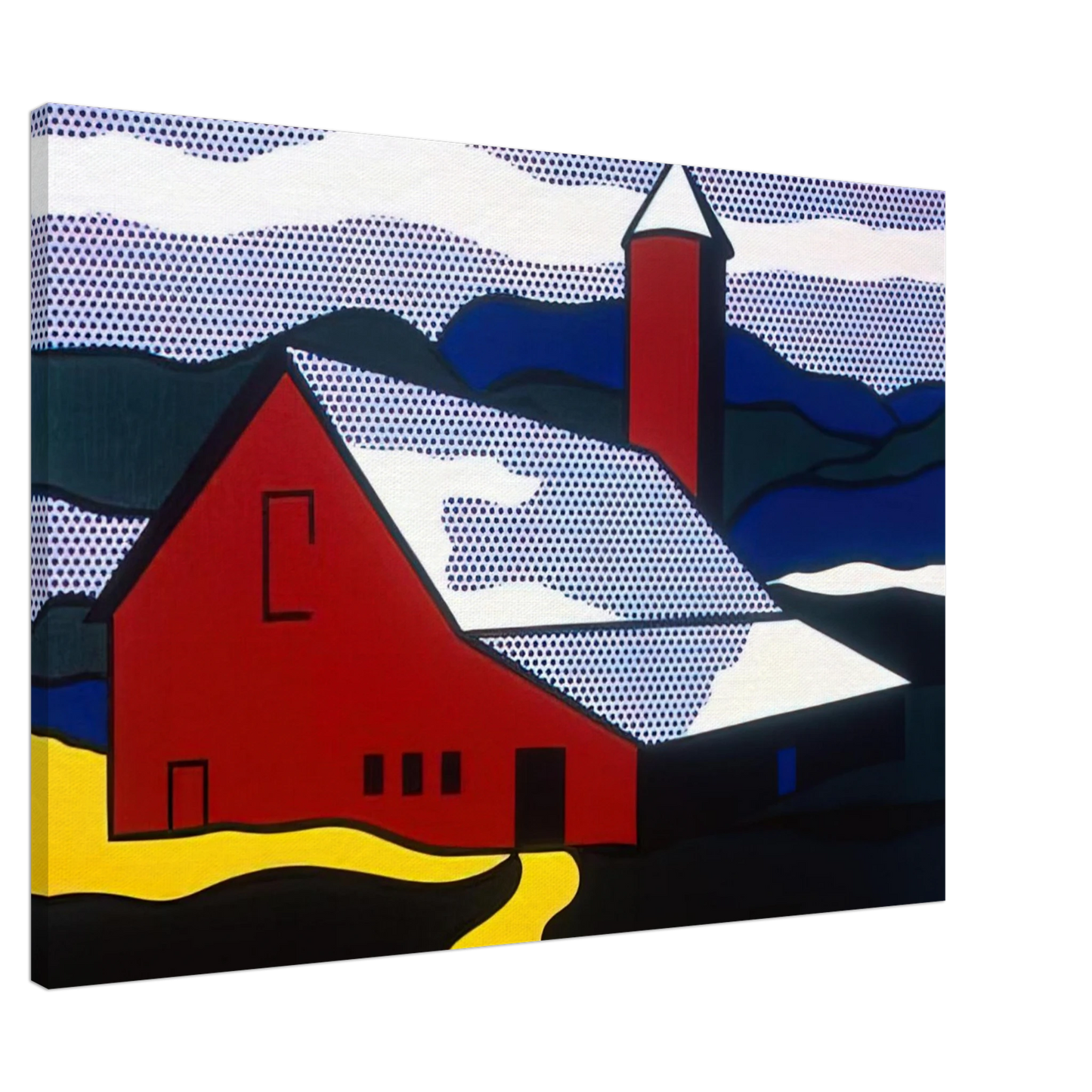 Roy Lichtenstein - RED BARN II 1969 Canvas - 20x30 cm / 8x12 inches-canvas