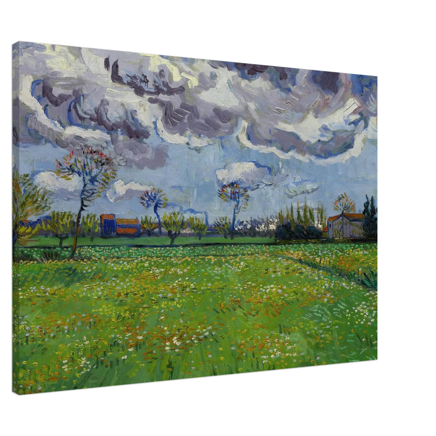Vincent van Gogh - Landscape under a Stormy Sky Canvas - 20x30 cm / 8x12 inches-canvas