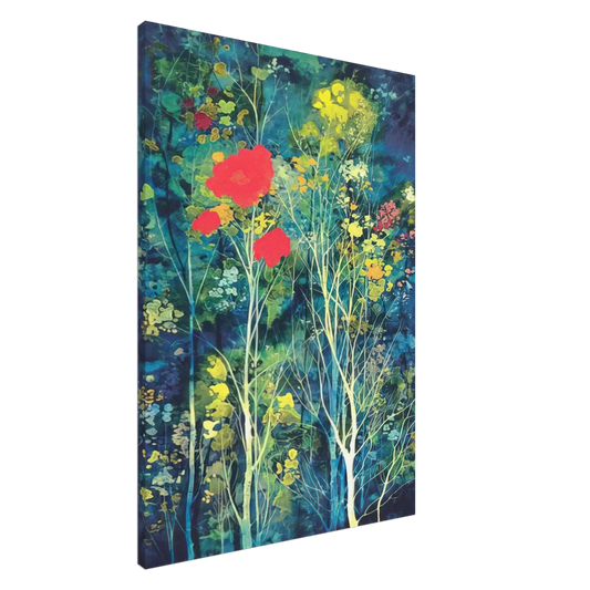 Eyvind Earle - Poppies and Flowers Canvas - 20x30 cm / 8x12 inches-canvas