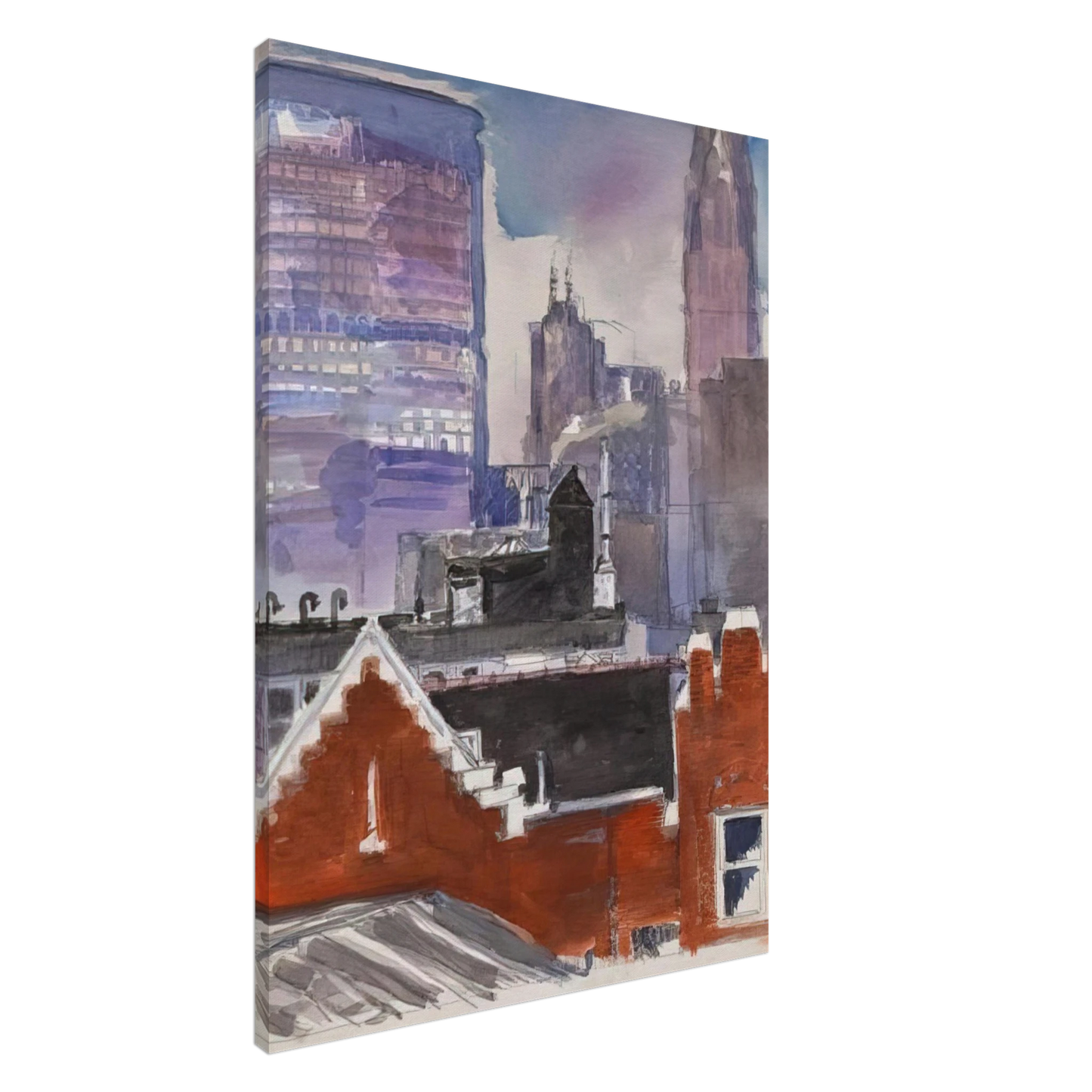 Paul Thek - Untitled cityscape - 1986 Canvas - 20x30 cm / 8x12 inches-canvas