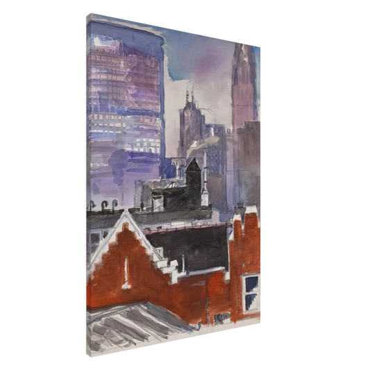 Paul Thek - Untitled cityscape - 1986 Canvas - 20x30 cm / 8x12 inches-canvas