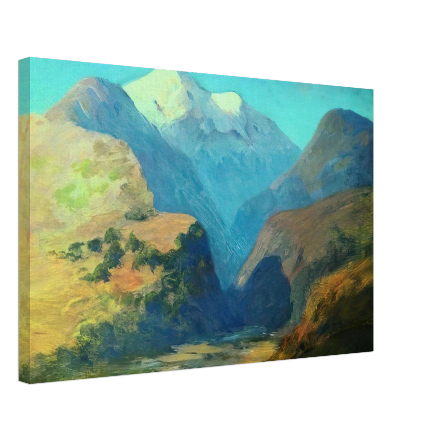 Arkhyp Kuindzhi - Snowy mountain peaks. Caucasus. Canvas - 40x60 cm / 16x24 inches-canvas