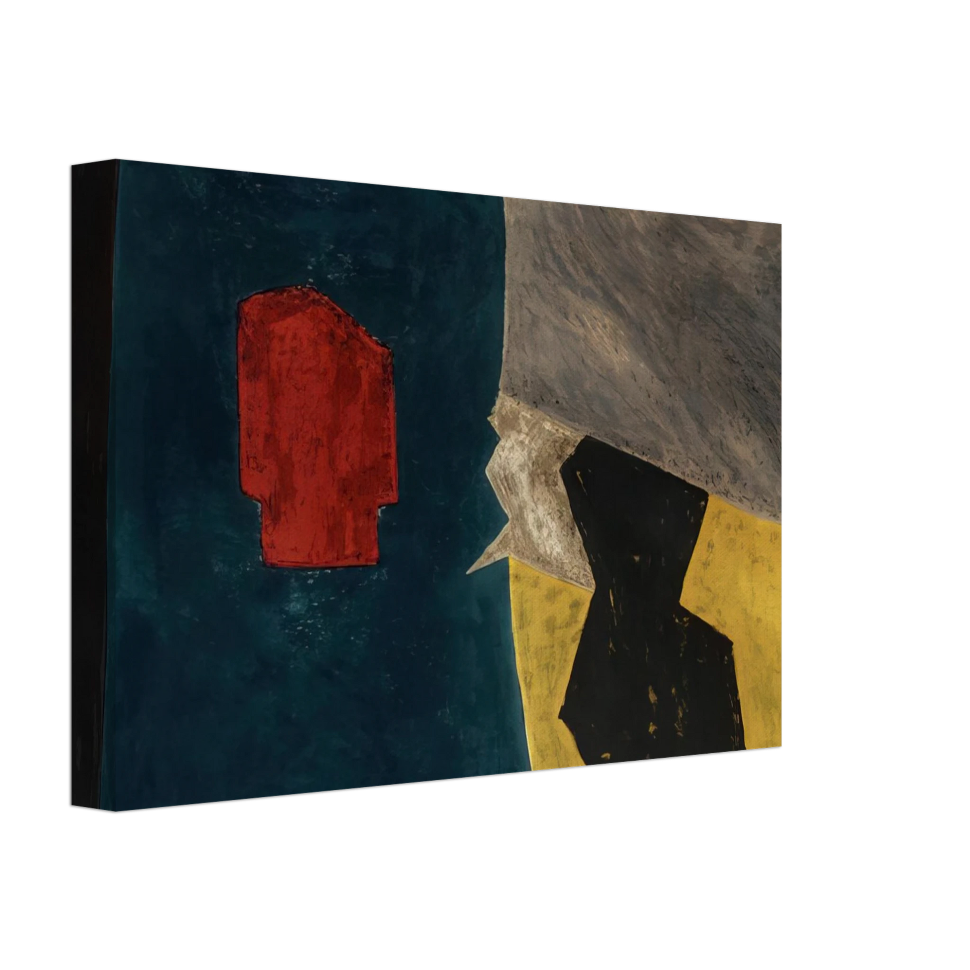 Serge Poliakoff - Composition bleue, jaune et grise - 1958 Canvas - 70x100 cm / 28x40 inches-canvas