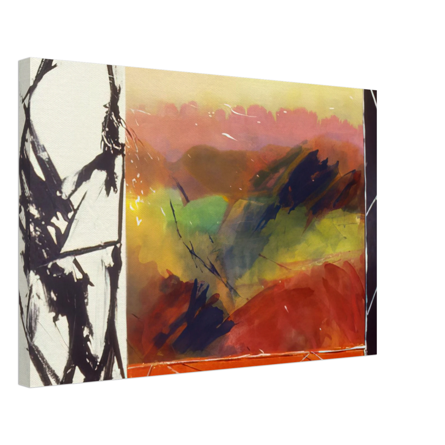 Ronnie Landfield - Railroad Gate - 1989 Canvas - 40x60 cm / 16x24 inches-canvas