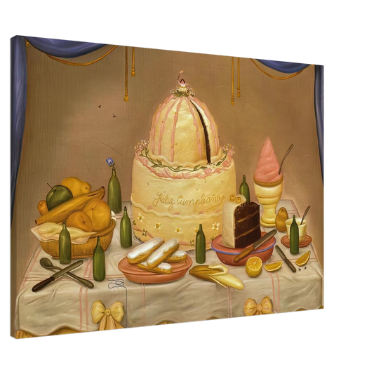 Fernando Botero - HAPPY BIRTHDAY Canvas - 20x30 cm / 8x12 inches-canvas