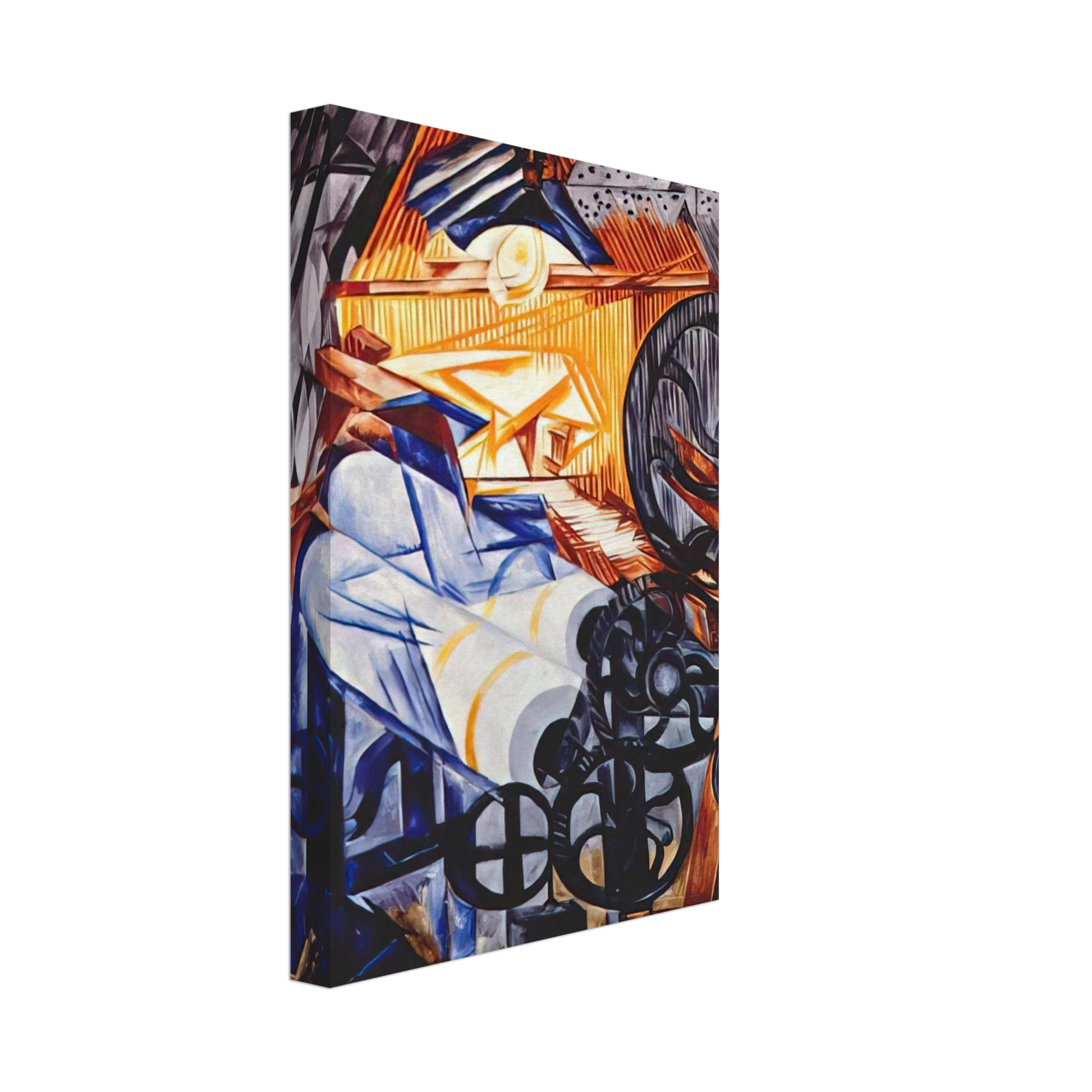 Natalia Goncharova - The weaver loomwoman - 1913 Canvas - 40x60 cm / 16x24 inches-canvas