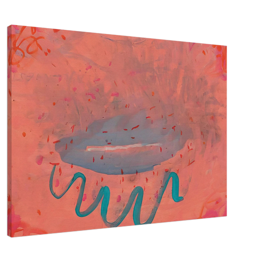 Paul Thek - Untitled Lips with Turquoise - 1984 Canvas - 20x30 cm / 8x12 inches-canvas