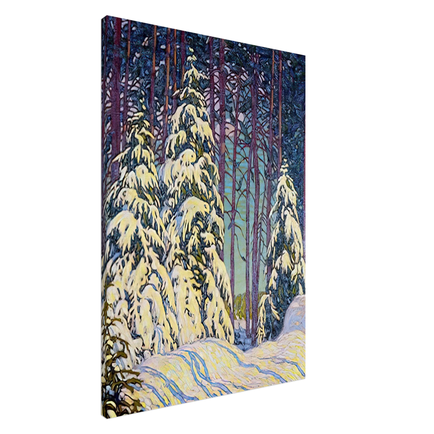 Lawren Harris - Winter Sunrise - 1913 Canvas - 20x30 cm / 8x12 inches-canvas