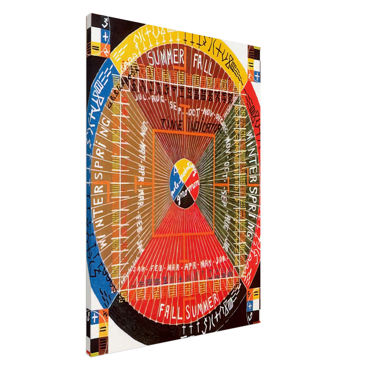 Alfred Jensen - The Sun Rises Twice, Per 3, Per 4 - 1973 Canvas - 20x30 cm / 8x12 inches-canvas