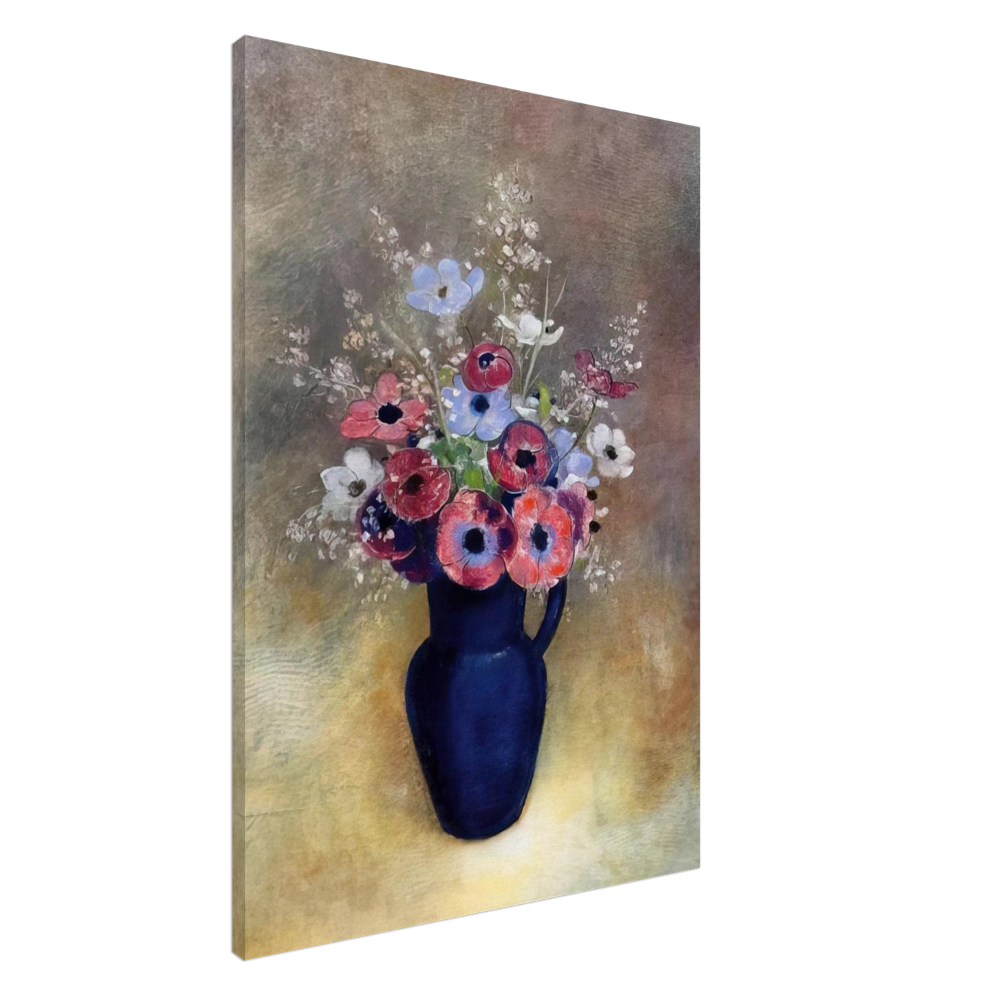 Odilon Redon - ANEMONES IN A JUG Canvas - 20x30 cm / 8x12 inches-canvas