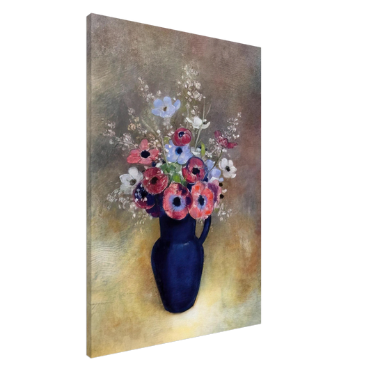 Odilon Redon - ANEMONES IN A JUG Canvas - 20x30 cm / 8x12 inches-canvas