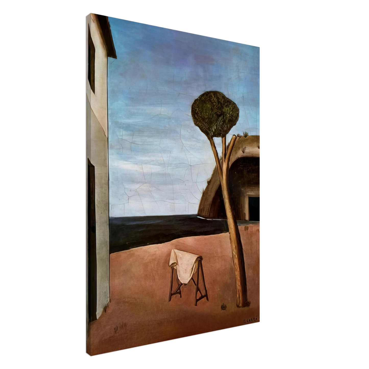 Carlo Carra - A PINE BY THE SEA 1921 Canvas - 20x30 cm / 8x12 inches-canvas