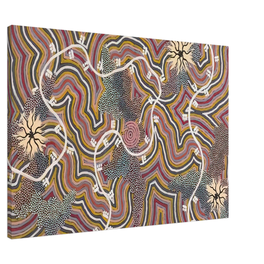 Clifford Possum Tjapaltjarri - Possum Dreaming - 1996 Canvas - 20x30 cm / 8x12 inches-canvas