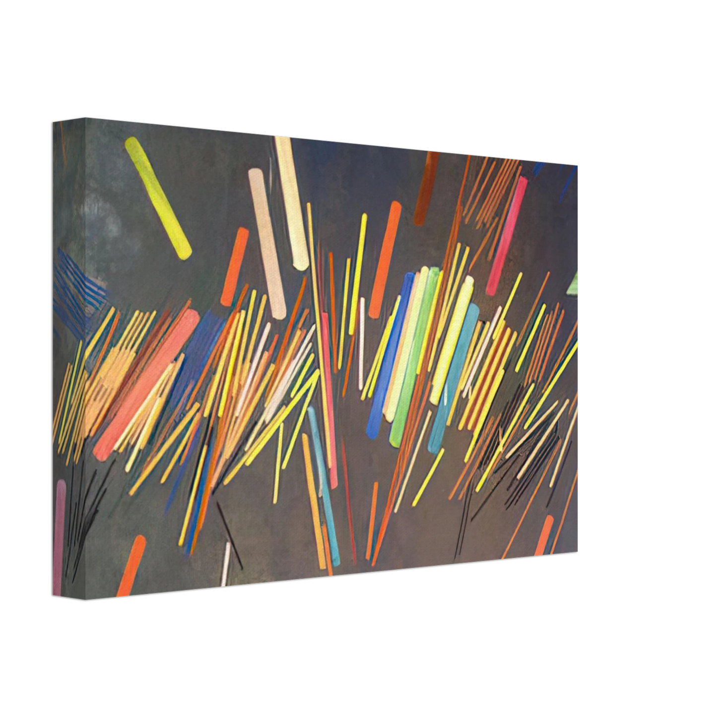 Ronnie Landfield - Green Line Painting - 1968 Canvas - 40x60 cm / 16x24 inches-canvas