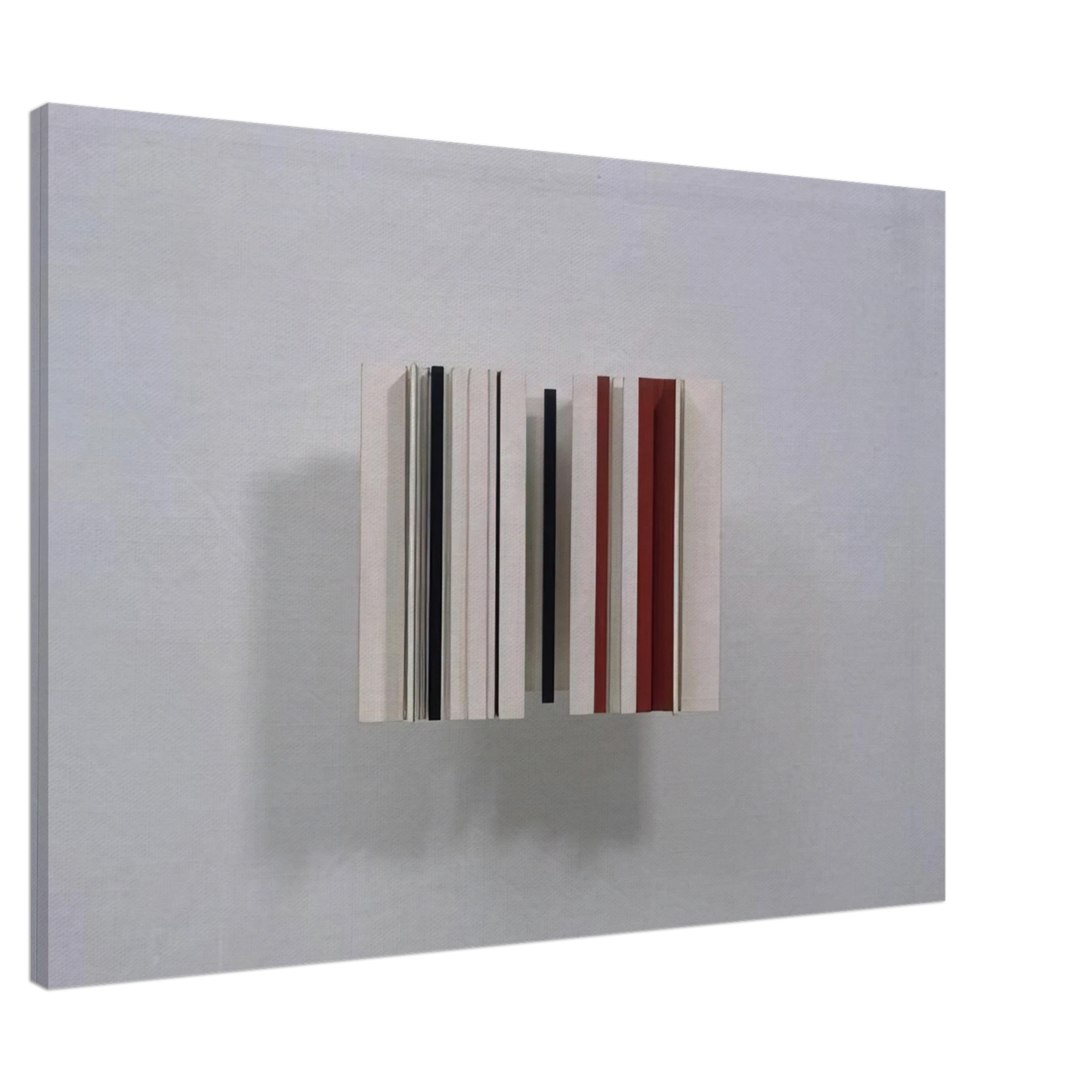 Victor Pasmore - Relief Construction in White, Black and Maroon - 1963 Canvas - 20x30 cm / 8x12 inches-canvas