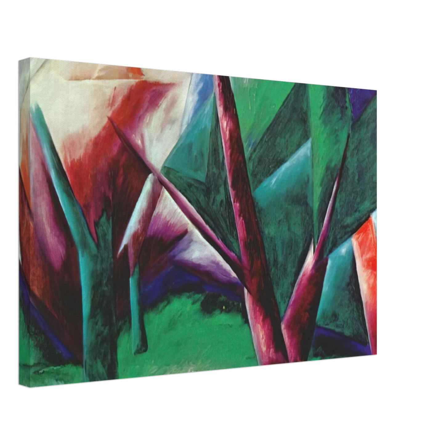Natalia Goncharova - Forest Red-green - 1914 Canvas - 40x60 cm / 16x24 inches-canvas
