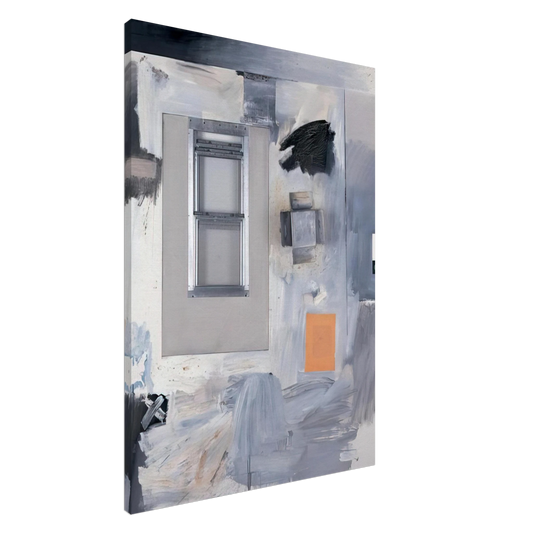 Robert Rauschenberg - TROPHY V FOR JASPER JOHNS 1962 Canvas - 20x30 cm / 8x12 inches-canvas