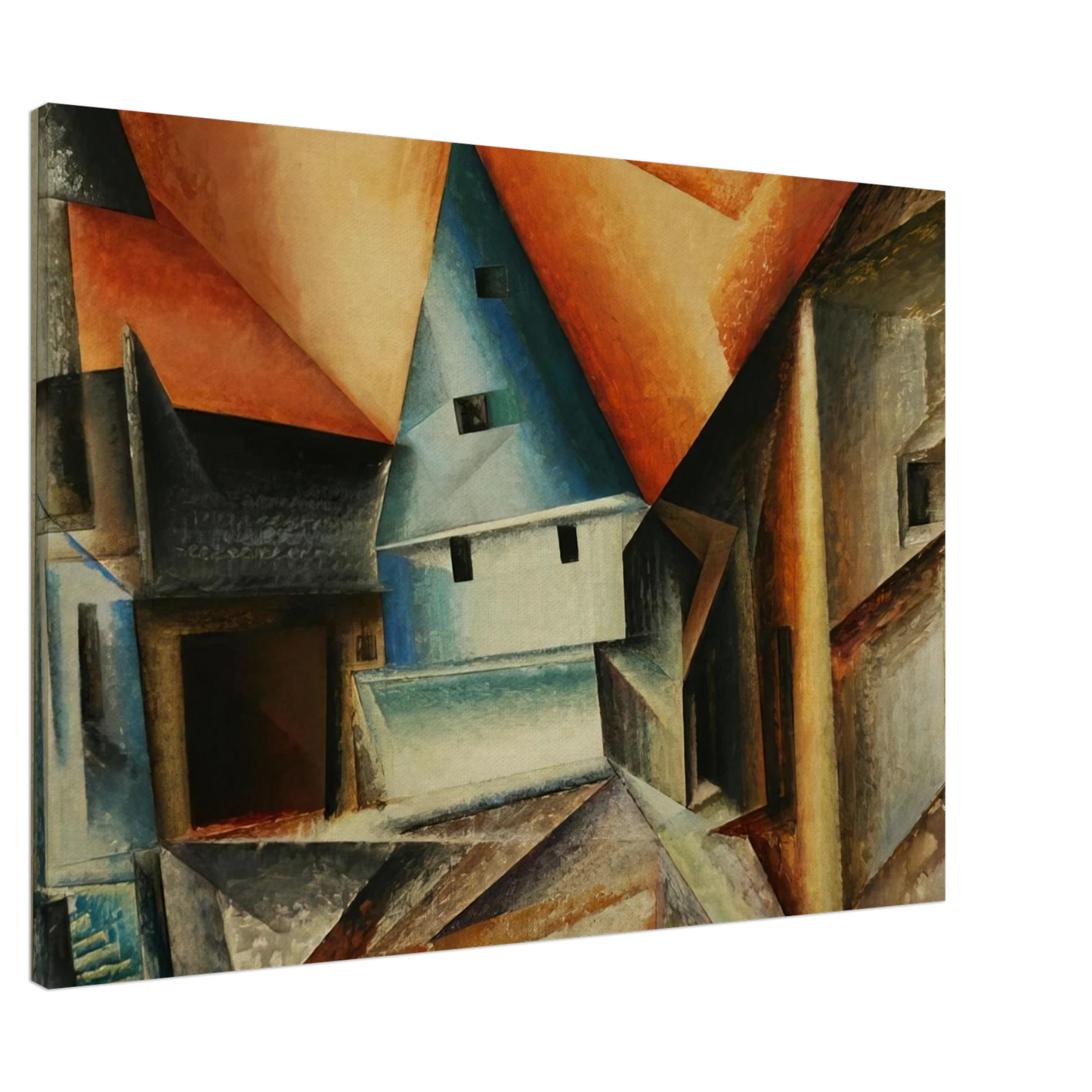 Lyonel Feininger - OBERWEIMAR 1921 Canvas - 20x30 cm / 8x12 inches-canvas