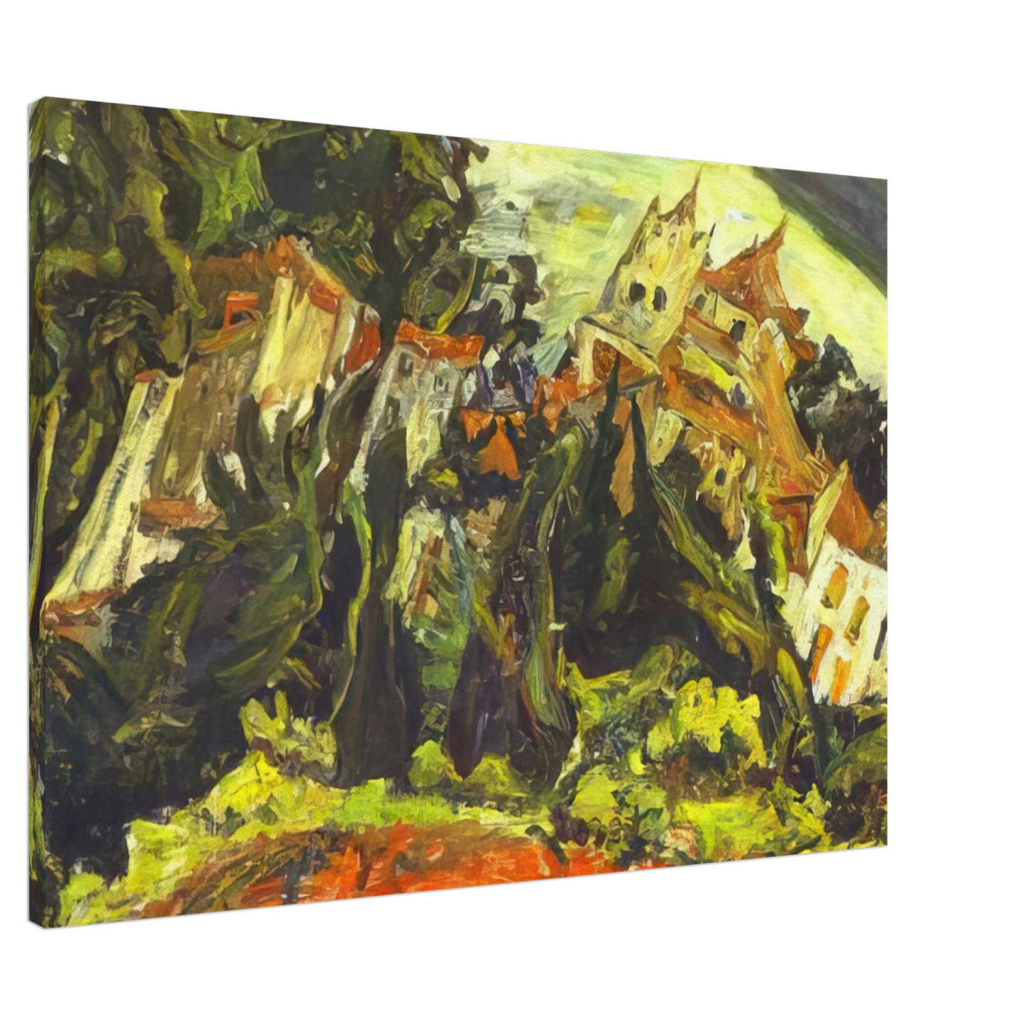 Chaim Soutine - HOUSES AT CERET Canvas - 20x30 cm / 8x12 inches-canvas