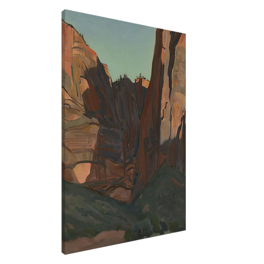 Maynard Dixon - NOTCH IN THE WALL ZION NATIONAL PARK AUGUST 1933 1933 Canvas - 20x30 cm / 8x12 inches-canvas