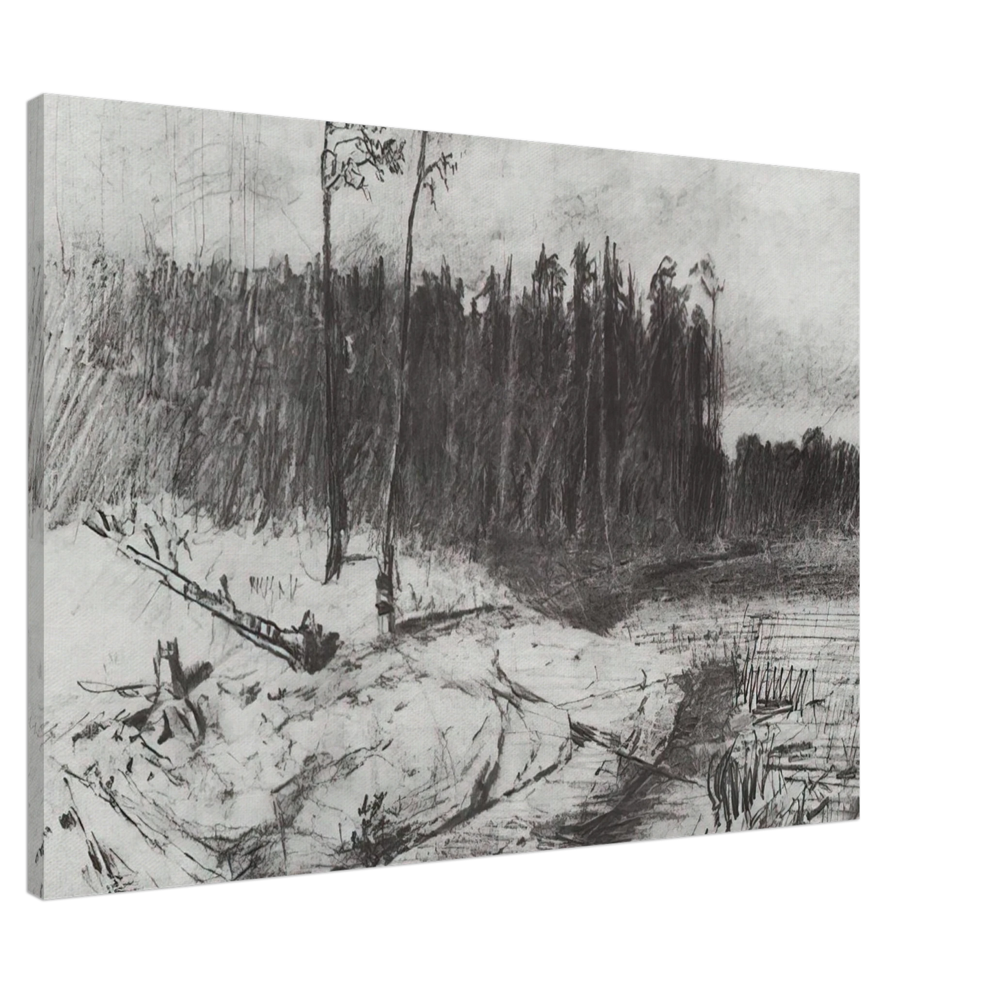 Arkhyp Kuindzhi - Forest near the water Canvas - 20x30 cm / 8x12 inches-canvas