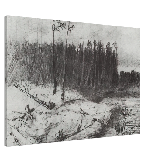 Arkhyp Kuindzhi - Forest near the water Canvas - 20x30 cm / 8x12 inches-canvas