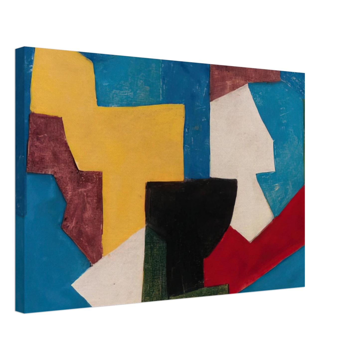Serge Poliakoff - Composition multicolore a dominante bleue - 1969 Canvas - 70x100 cm / 28x40 inches-canvas