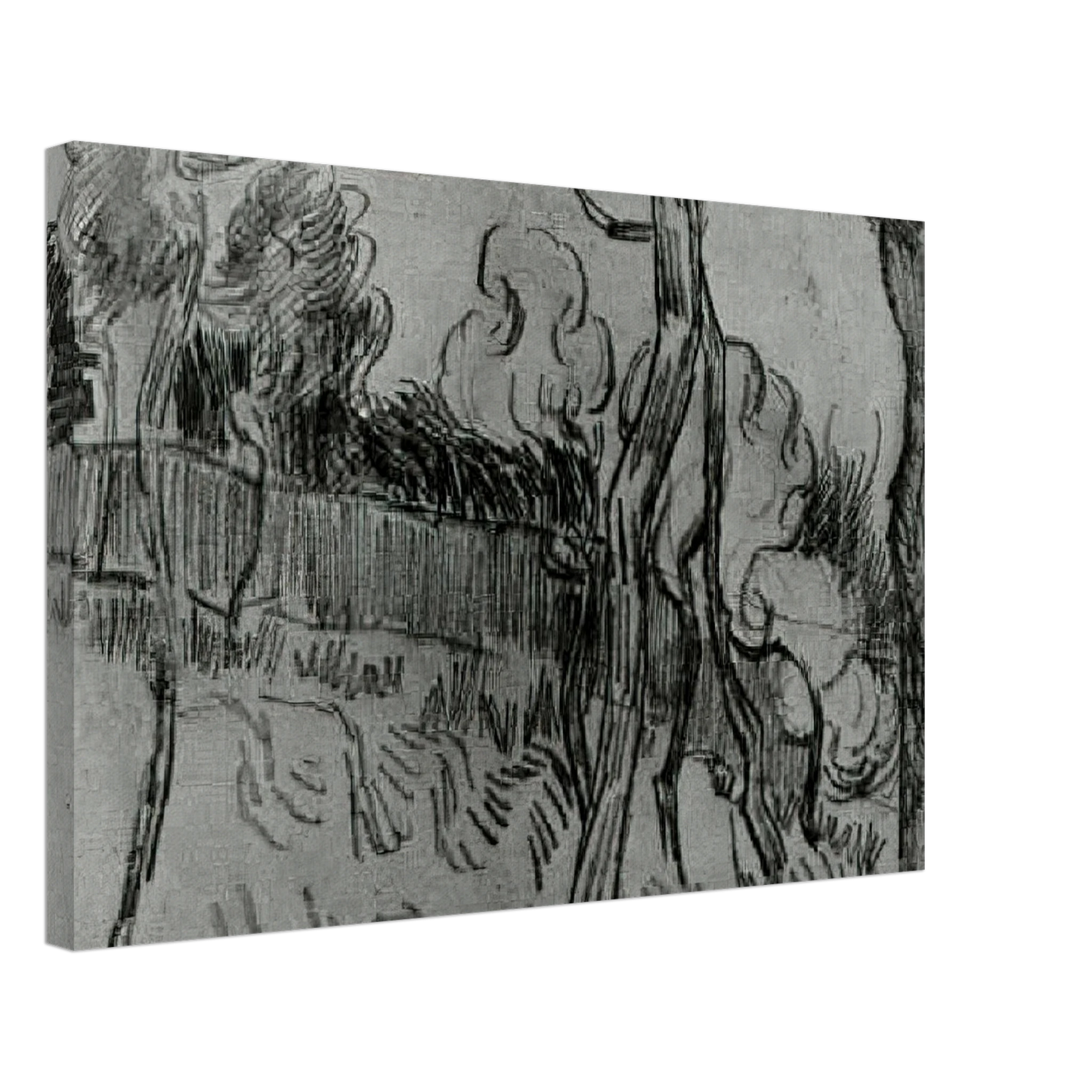 Vincent van Gogh - Pine Trees Seen against the Wall of the Asylum Canvas - 40x60 cm / 16x24 inches-canvas