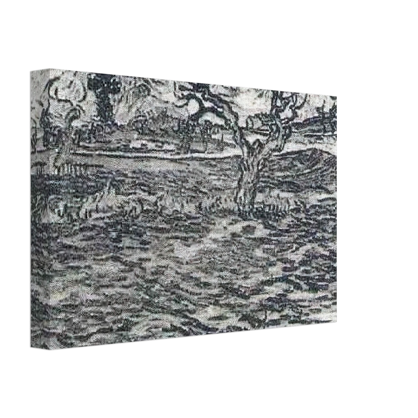 Vincent van Gogh - Landscape with Olive Tree and Mountains in the Background Canvas - 70x100 cm / 28x40 inches-canvas