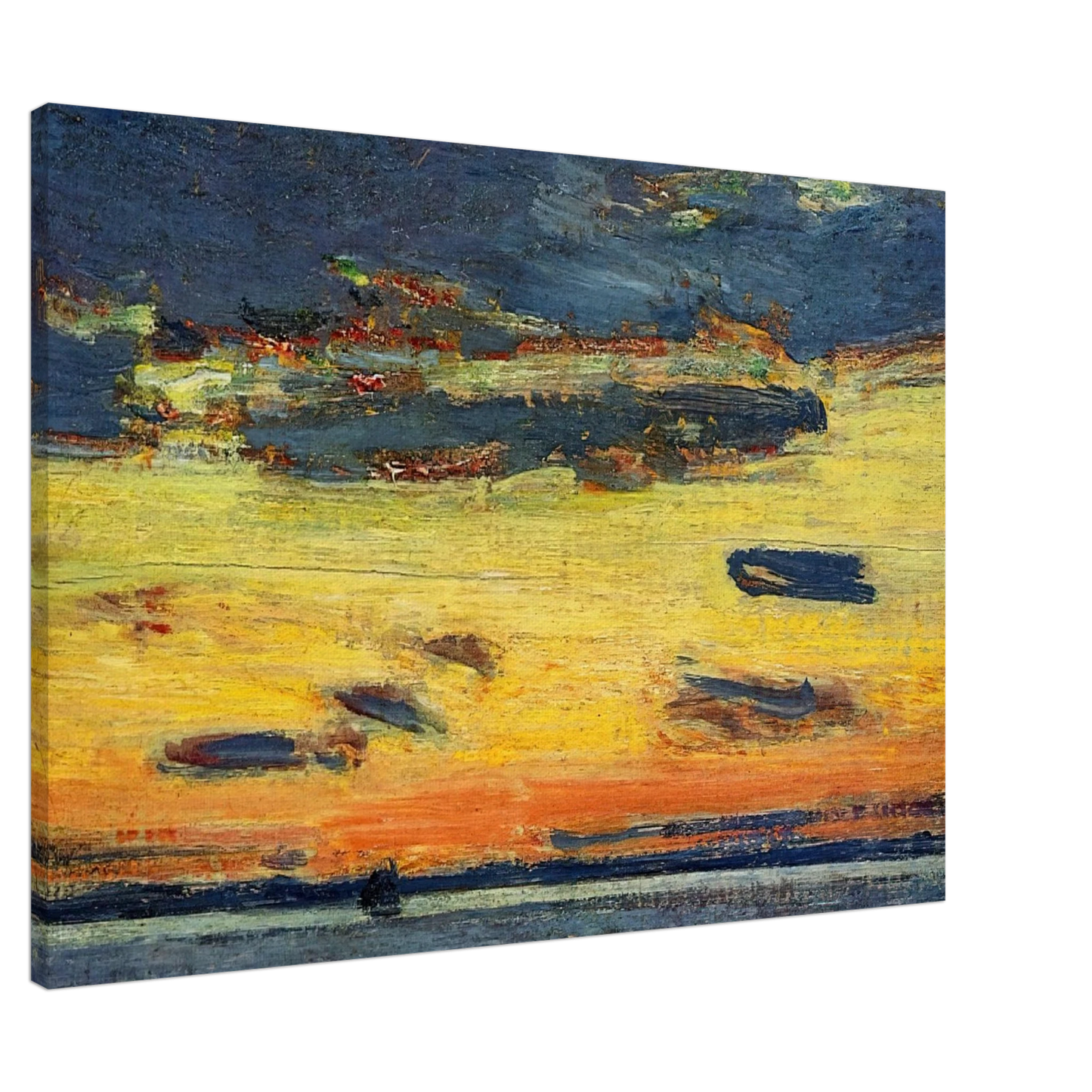 Childe Hassam - Sunset on the Sea Canvas - 20x30 cm / 8x12 inches-canvas