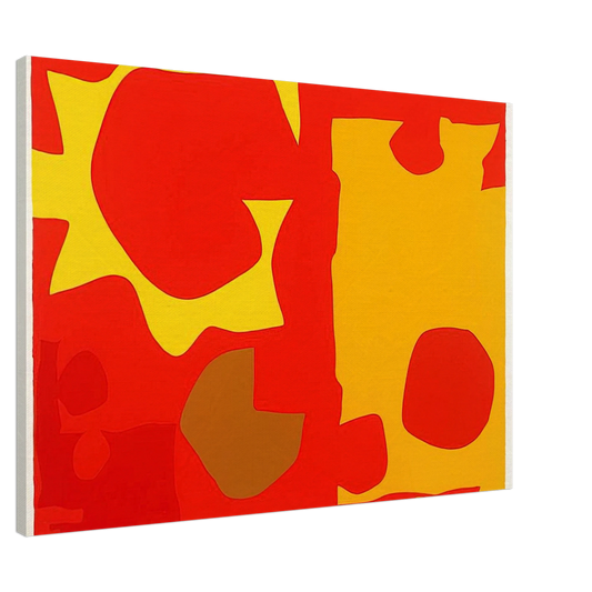 Patrick Heron - Six in Light Orange with Red in Yellow - 1970 Canvas - 20x30 cm / 8x12 inches-canvas