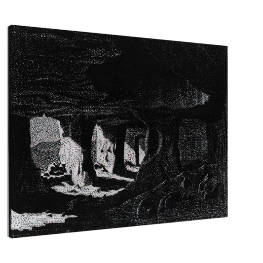 MC Escher - CAVE DWELLINGS NEAR SPERLINGA SICILY Canvas - 20x30 cm / 8x12 inches-canvas